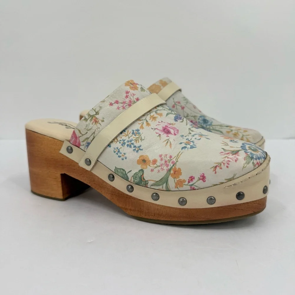 Free People Calabasas Floral Wood Clog Size 38 or US 7.5 - Picture 13 of 13